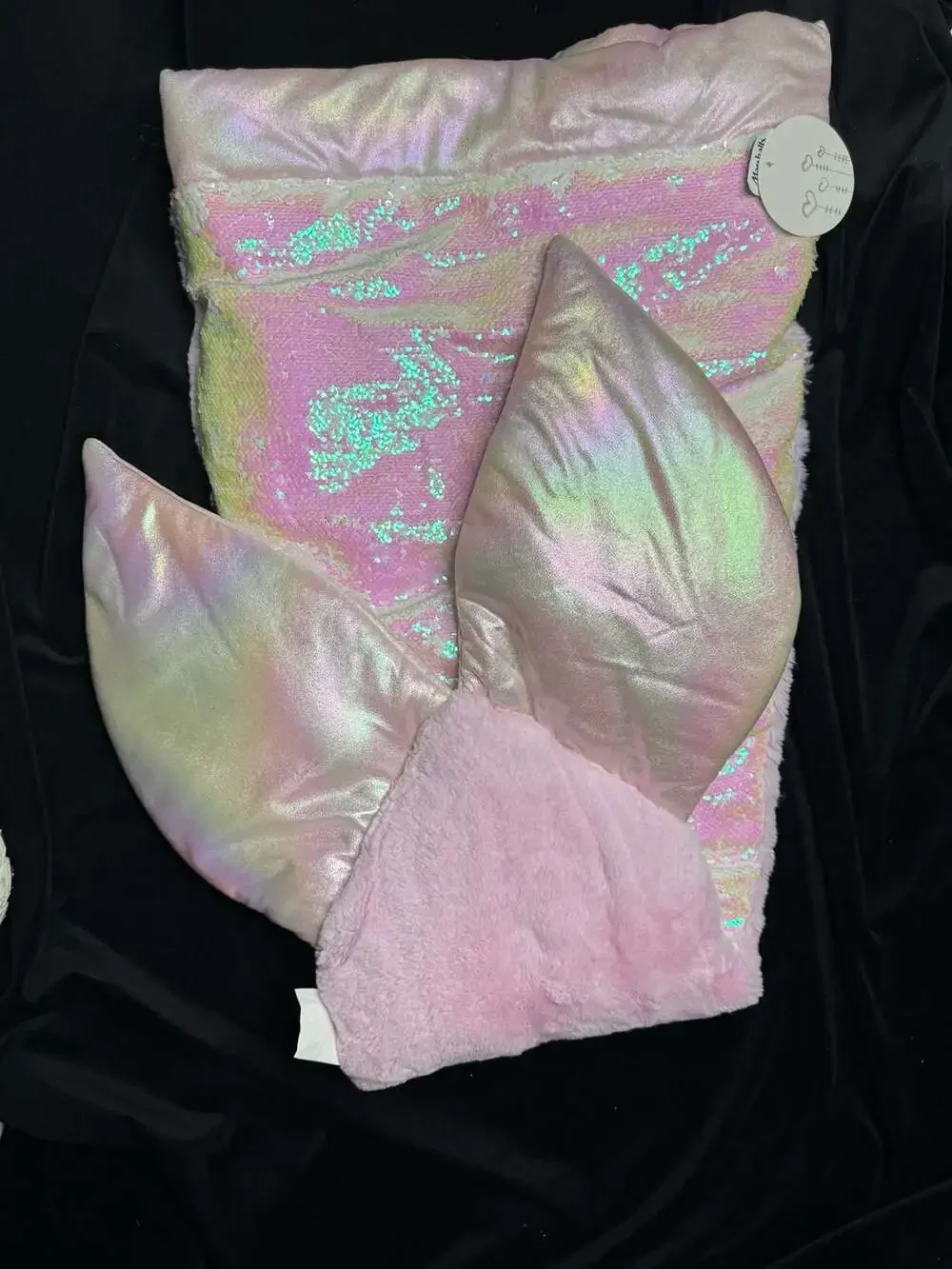 Iridescent Pastel Sequin Mermaid Tail Snuggle Blanket